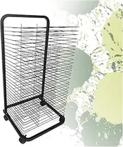 Art Drying Rack for Classroom,30 Shelves Single-Sided Floor-Standing Art Storage Rack,Steel Art Drying Rack,Suitable for Drawings Paintings