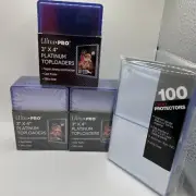 Ultra Pro 3X4 PLATINUM Toploaders 35pt 3 Packs of 25 and 100 PLATINUM SLEEVES