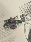 NEW SILVER PLATED VINTAGE INSPIRED BLUE PURPLE CRYSTAL BEE STATEMENT BROOCH AU