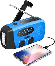 Emergencies Solar Radio, Survival Hand Crank Radio with Torch, 2000mAh Rechargeable Phone Charger, Portable Weather Radio for Outdoor Camping, Hiking