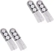 TEHAUX Sets Zinc Alloy Shoulder Epaulets Tassel Chain Men's Costume Uniform Accessory Fringe Epaulet for Fancy Dress Party Pcs