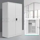 Filing Cabinet Steel Lockable Storage Cupboard with Hanger & Drawer - Grey White