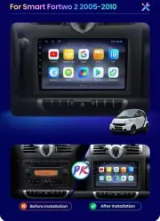 Radio 2 din 9 " For Smart 451 Bluetooth Navigator USB Android Wifi