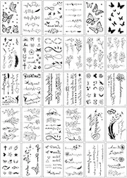 TORMEN 30 Sheets Temporary Tattoos, Mixed Styles Temporary Tattoo– Waterproof, Realistic & Long-Lasting Fake Tattoos for Kids, Adults, Parties & Festivals(Dark B)
