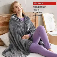 在飛比找Yahoo!奇摩拍賣優惠-美國 Sunbeam 柔毛披蓋式電熱毯 (氣質灰) 電熱披肩