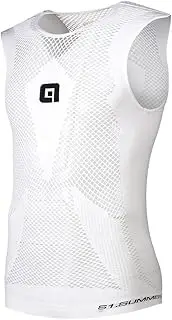 [ALE'] Alé Cycling Unisex S1 Summer Mesh Intimo Sleeveless Base Layer, White, L/XL