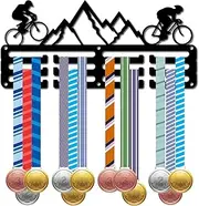 CREATCABIN Mountain Bike Medal Holder Medal Hanger Display Rack Sports Metal Hanging Awards Iron Small Mount Decor for Wall Home Race Running Swimming Soccer Football Medalist Black 11.4 x 5.1 Inch