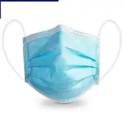 Standard Ear Loops Disposable 3 Layer Face Mask 10 Pack