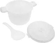 BESTOYARD Microwave Rice Cooker with Handle Multifunctional Steamer Bowl for Home Use for Soups Oatmeal and Meal Prep Containers Design