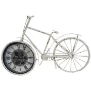 A & B Home 13.5" Rustic Ivory Black Bicycle Sculpture Roman Numeral Desk Clock