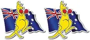 Australia Day Car Decals – 2 Pack, Large 20x17cm Vinyl Stickers with Boxing Kangaroo & Flag Design, Weatherproof, Bubble-Free Application, Proudly Australian Made