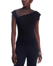 Sioni Mesh Inset Ribbed Sweater