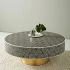 Handmade Targua Bone Inlay Coffee Table, Bone Inlay Geometric Centre Table