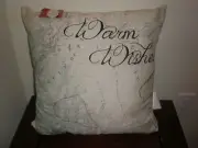 ST. NICHOLAS SQUARE HOLIDAY WINTER DECORATIVE WARM WISHES PILLOW NEW WITH TAG