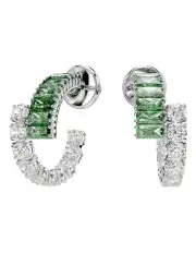[Swarovski] Matrix Hoop Earrings in Green