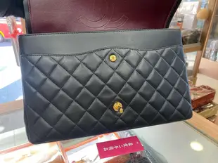 ☆最愛二手精品☆ CHANEL MAXI JUMBO COCO 33 香奈兒黑色羊皮金鍊釦式翻蓋肩背包 33cm A58601 XG6302