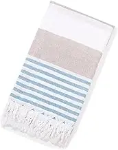 AIMALL Large Striped Cotton Beach Towel 39.3x70.8in Soft Quick Dry Bath Sheet with Fringes Absorbent Blanket for Pool Travel Outdoor Picnic Adults AU Style