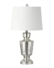 JONATHAN Y Olivia 26.5in Glass LED Table Lamp Silver