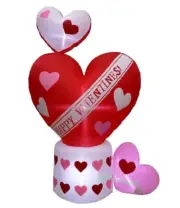 Airblown Valentine's Day Hearts Scene 6' Yard Inflatable Lights Up FREE SHIPPING