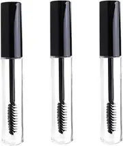 3 PCS 10ml Empty Mascara Tube Eyeliner Tube and Wand Eyelash Cream Container Bottle Clear Mascara Containers Eyelash Glass Bottle with Brush DIY Mascara Tube, Black, 10.5cm/4.13 Inch