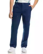 PS Paul Smith Loose Fit Pants Men's 33 Navy Blue Pockets Button Zip Closure