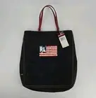 Vintage Ralph Lauren Polo Jeans Co. Tote Bag - Sequin USA Flag & Red Handles NWT