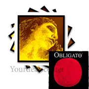 ^ Evah Pirazzi Gold Violin String Set 4/4 SILVER G--- Obligato Gold E Loop