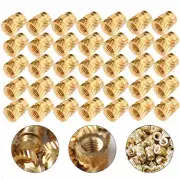 100X M3 Copper Threaded Insert Nuts Round Knurl Thread Screw Tone In Stock