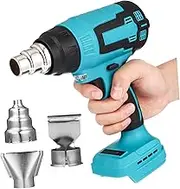Tofficu 18V Cordless Handheld Hot Air Blower with Nozzles Electric Heating Tool for Car Wraps Ergonomic Design Compatible with for Projects and Repairs