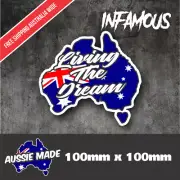 Australia Sticker ned kelly aussie map rebel outlaw Living The Dream 4x4 hunting