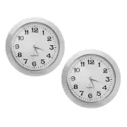 2-1/8 Inch 55mm Quartz Arabic Clock Insert, 2Pcs Fit 45mm/1.77 Inch, Silver Tone