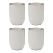4pc Ecology Stoneware Glassware Element Cuddle Drinking Coffee Mug Blanc