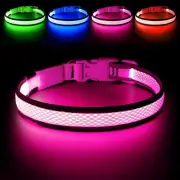 HiGuard LED Dog Collar, USB Rechargeable Glowing Pet Collar Night Safety LED Lig