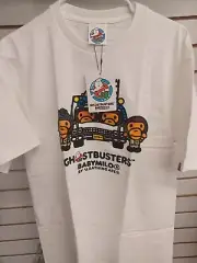 A BATHING APE BAPE X GHOSTBUSTERS BABY MILO WHITE TEE #4 SIZE EXTRA LARGE