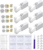 [VitaCool] Ear Piercing Kit Disposable Ear Cartilage Piercing Gun Kit with Sterile Multi-Sized CZ Studs Easy and Safe Earring Self Piercing Kit for Yourself Use at Home (Style A-CZ-3/4/5mm-)