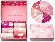 [SOSO NONO] Pink Socks for Cat Lovers, Cotton Crew Socks for Women, Fun Socks Great Gifts to Pink Lady, Bride Gifts, Valentine Girl, Christmas, Cat Mom