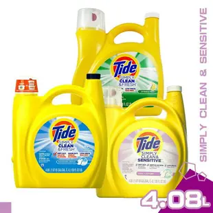 美國 TIDE 清新微香 清新柑橘 敏乾肌膚 強效 洗衣精 4.08L