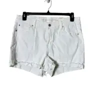 American Eagle Womens High V-Rise Jean Shortie 16 Next Level Stretch White Beach