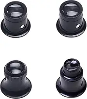 Jewelers Loupe Portable Monocular Magnifier Experimental Tools Magnifying Glass Jewelry Tools for Eye Magnifier Lens Repair Kit(5X 10X 15X 20X 4pcs)