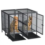 Fin Giant Dog Cage Indoor Outdoor Super-Hard Metal Kennel Pet Playpen W Tray&Divider