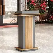 Church Pulpit Podium with Baffle Plate Easy Assembly Elevated Reading Stand for Office School Home Ideal for Teaching and Lectures