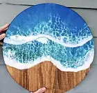 21" Epoxy Resin Sofa Side Table Top Unique Resin Art Furniture