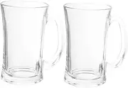 Zerodeko 2pcs Clear Glass Mugs Dishwasher Safe Beer and Coffee Cups Heat Resistant Beverage Drinkware for Drinks Versatile Design for Juice and More