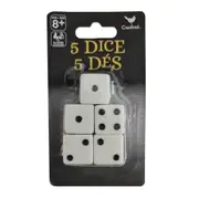 5PK Cardinal Dice Pack/Set f/ Board/Table Games/Play/Roll Black & White 8y+