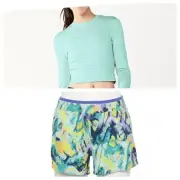 2pc Lot NEW Tek Gear Workout Running Cropped Cut Out Top And Shorts Size XXL