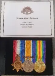 WW1 Trio • Full-sized Replica Medals • Court Mounted