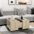 Wooden Coffee Table Sonoma Oak 60x60x38cm Modern Sofa Lounge Side Lamp Storage