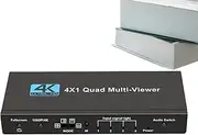 Screen Splitter for Laptop - Quad Screen Splitter,4K 4-in-1 Seamless Multi-Display Adapter for Home Theater Game Setup Live Streaming Security Monitoring