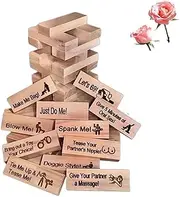 Lust Tower: Super Naughty Couple Game Blocks Set of 48pcs - Valentine Tumbling Tower Stacking Blocks Game for Adults