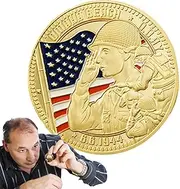 Commemorative Landing Coin – Historic Collector’s Item, D-Day Memorial Souvenir | Thoughtful Keepsake Display, Adds Elegance to Bedside or Setup with Deep Meaning and Timeless Style